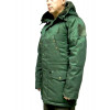 Chaqueta de abrigo militar militar rusa con parka verde oliva y capucha